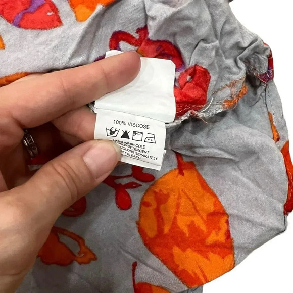 Poshaak Gray Floral Viscose Keyhole Blouse S - Picture 4 of 5